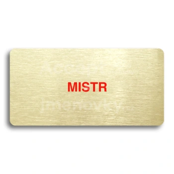 Piktogram "MISTR" - zlat tabulka - barevn tisk bez rmeku