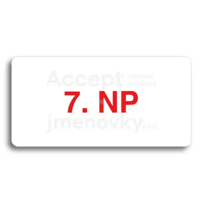 Piktogram "7. NADZEMN PODLA" - bl tabulka - barevn tisk bez rmeku