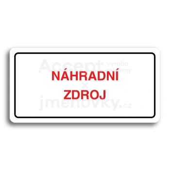 Piktogram "NHRADN ZDROJ" - bl tabulka - barevn tisk