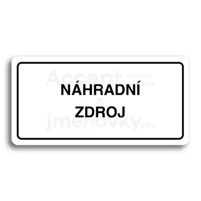 Piktogram "NHRADN ZDROJ" - bl tabulka - ern tisk