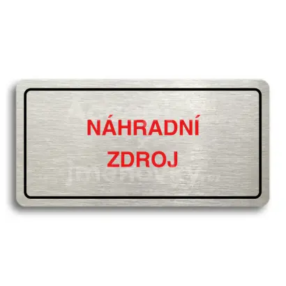 Piktogram "NHRADN ZDROJ" - stbrn tabulka - barevn tisk