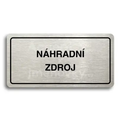 Piktogram "NHRADN ZDROJ" - stbrn tabulka - ern tisk