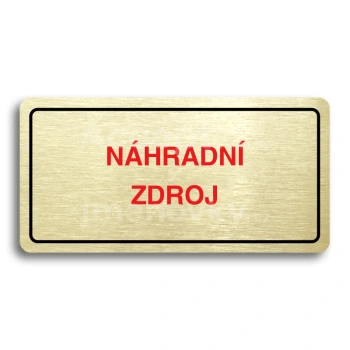 Piktogram "NHRADN ZDROJ" - zlat tabulka - barevn tisk