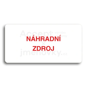 Piktogram "NHRADN ZDROJ" - bl tabulka - barevn tisk bez rmeku