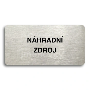 Piktogram "NHRADN ZDROJ" - stbrn tabulka - ern tisk bez rmeku