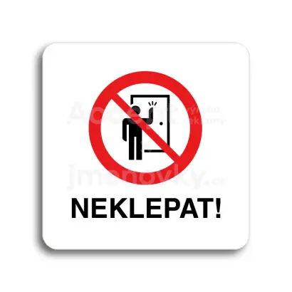 Piktogram "neklepat! II" - bl tabulka - barevn tisk bez rmeku