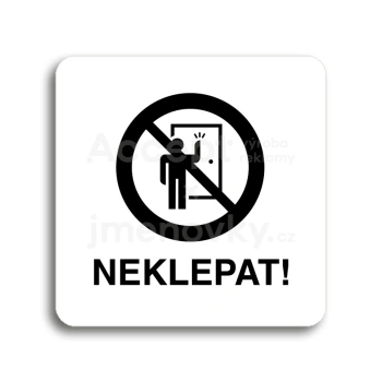 Piktogram "neklepat! II" - bl tabulka - ern tisk bez rmeku