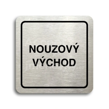 Piktogram "nouzov vchod" - stbrn tabulka - ern tisk