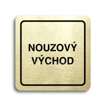 Piktogram "nouzov vchod" - zlat tabulka - ern tisk