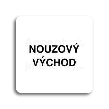 Piktogram "nouzov vchod" - bl tabulka - ern tisk bez rmeku