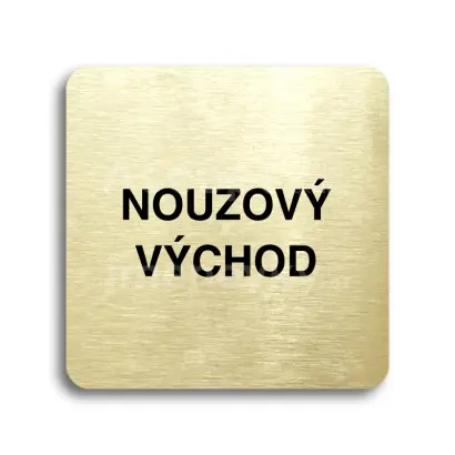 Piktogram "nouzov vchod" - zlat tabulka - ern tisk bez rmeku