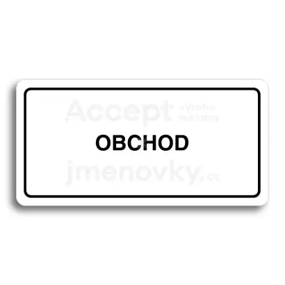 Piktogram "OBCHOD" - bl tabulka - ern tisk