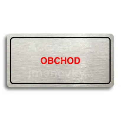 Piktogram "OBCHOD" - stbrn tabulka - barevn tisk