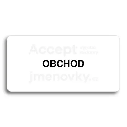 Piktogram "OBCHOD" - bl tabulka - ern tisk bez rmeku