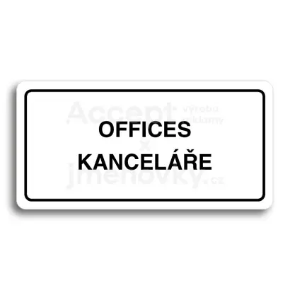 Piktogram "OFFICES - KANCELE" - bl tabulka - ern tisk