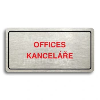 Piktogram "OFFICES - KANCELE" - stbrn tabulka - barevn tisk