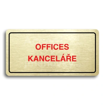 Piktogram "OFFICES - KANCELE" - zlat tabulka - barevn tisk