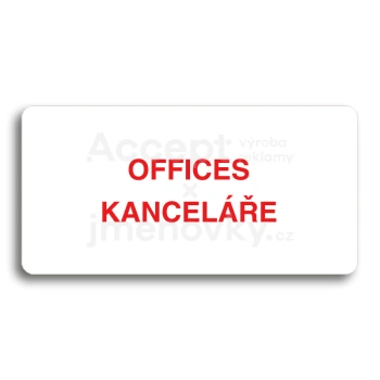 Piktogram "OFFICES - KANCELE" - bl tabulka - barevn tisk bez rmeku