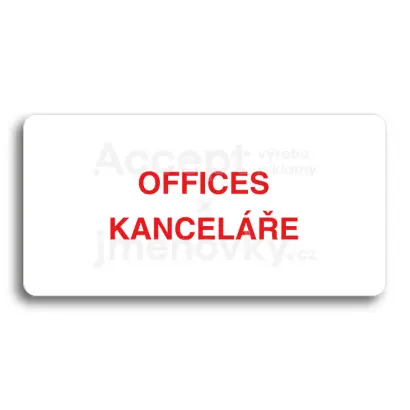 Piktogram "OFFICES - KANCELE" - bl tabulka - barevn tisk bez rmeku