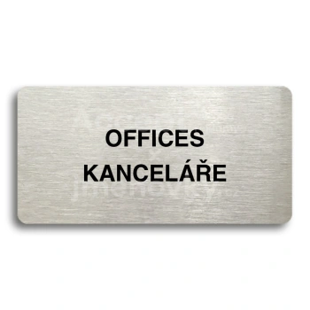 Piktogram "OFFICES - KANCELE" - stbrn tabulka - ern tisk bez rmeku