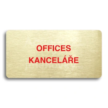 Piktogram "OFFICES - KANCELE" - zlat tabulka - barevn tisk bez rmeku