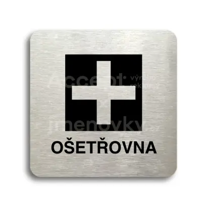 Piktogram "oetovna" - stbrn tabulka - ern tisk bez rmeku