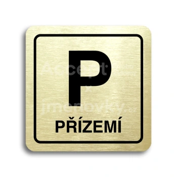 Piktogram "P pzem" - zlat tabulka - ern tisk