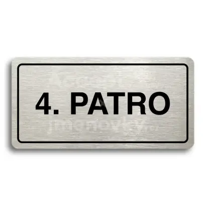 Piktogram "4. PATRO" - stbrn tabulka - ern tisk