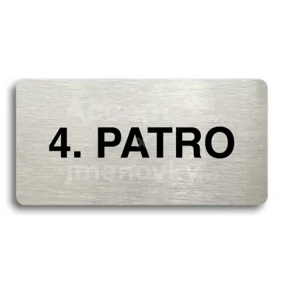 Piktogram "4. PATRO" - stbrn tabulka - ern tisk bez rmeku