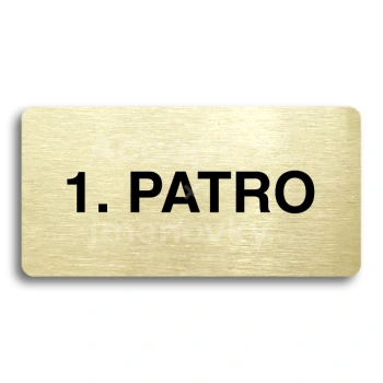 Piktogram "1. PATRO" - zlat tabulka - ern tisk bez rmeku