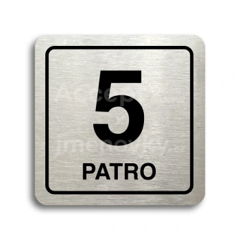 Piktogram "patro V" - stbrn tabulka - ern tisk