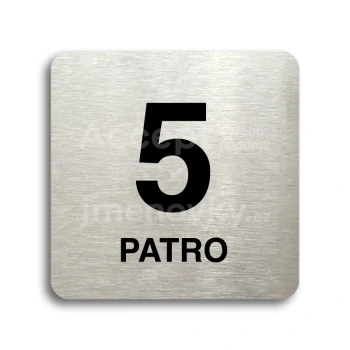 Piktogram "patro V" - stbrn tabulka - ern tisk bez rmeku