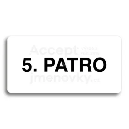 Piktogram "5. PATRO" - bl tabulka - ern tisk bez rmeku