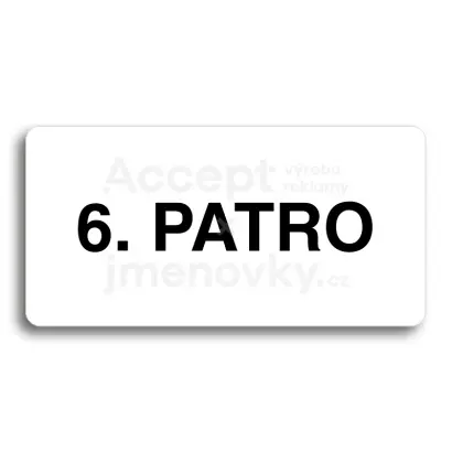 Piktogram "6. PATRO" - bl tabulka - ern tisk bez rmeku