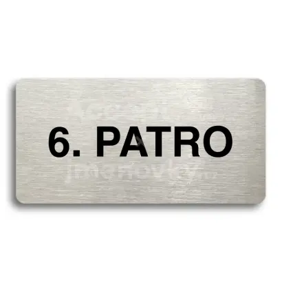 Piktogram "6. PATRO" - stbrn tabulka - ern tisk bez rmeku