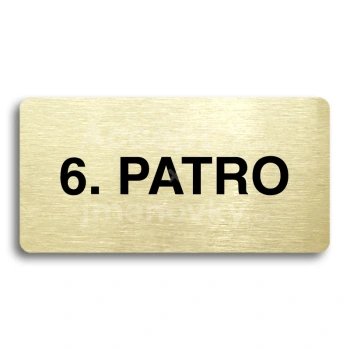 Piktogram "6. PATRO" - zlat tabulka - ern tisk bez rmeku