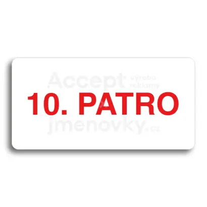 Piktogram "10. PATRO" - bl tabulka - barevn tisk bez rmeku