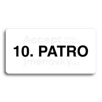 Piktogram "10. PATRO" - bl tabulka - ern tisk bez rmeku