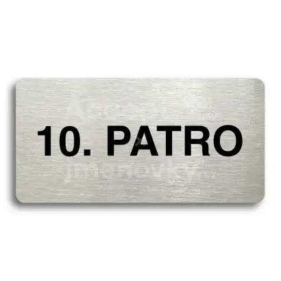 Piktogram "10. PATRO" - stbrn tabulka - ern tisk bez rmeku