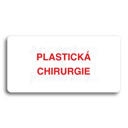 Piktogram "PLASTICK CHIRURGIE" - bl tabulka - barevn tisk bez rmeku