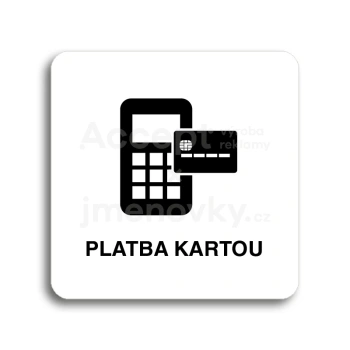 Piktogram "platba kartou II" - bl tabulka - ern tisk bez rmeku