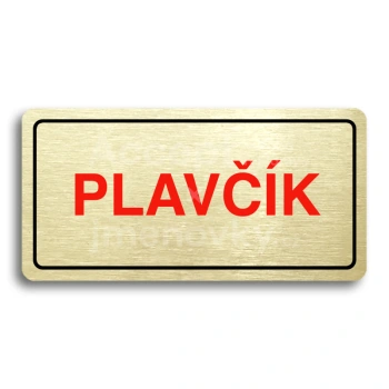 Piktogram "PLAVK" - zlat tabulka - barevn tisk