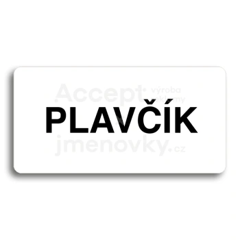 Piktogram "PLAVK" - bl tabulka - ern tisk bez rmeku