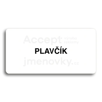 Piktogram "PLAVK" - bl tabulka - ern tisk bez rmeku