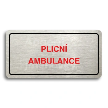 Piktogram "PLICN AMBULANCE" - stbrn tabulka - barevn tisk