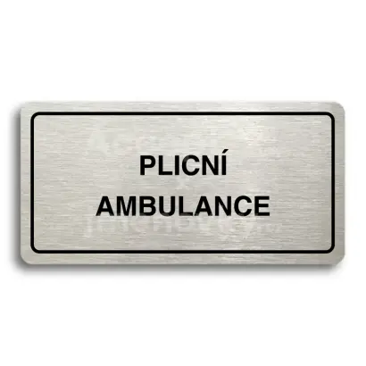 Piktogram "PLICN AMBULANCE" - stbrn tabulka - ern tisk