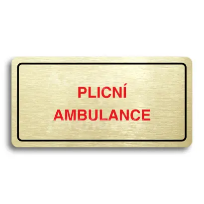 Piktogram "PLICN AMBULANCE" - zlat tabulka - barevn tisk