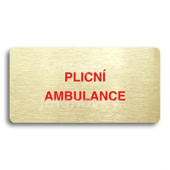 Piktogram "PLICN AMBULANCE" - zlat tabulka - barevn tisk bez rmeku