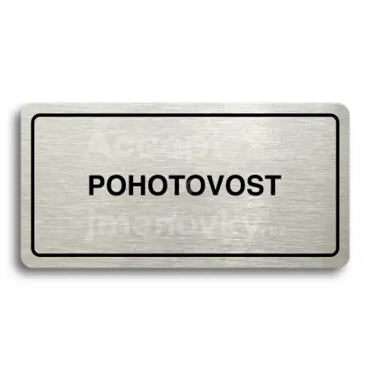 Piktogram "POHOTOVOST" - stbrn tabulka - ern tisk