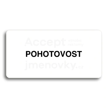 Piktogram "POHOTOVOST" - bl tabulka - ern tisk bez rmeku